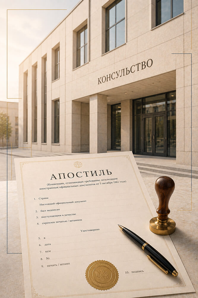 Здание консульства и бланк апостиля — что выбрать для документов